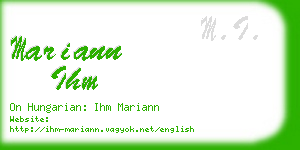 mariann ihm business card